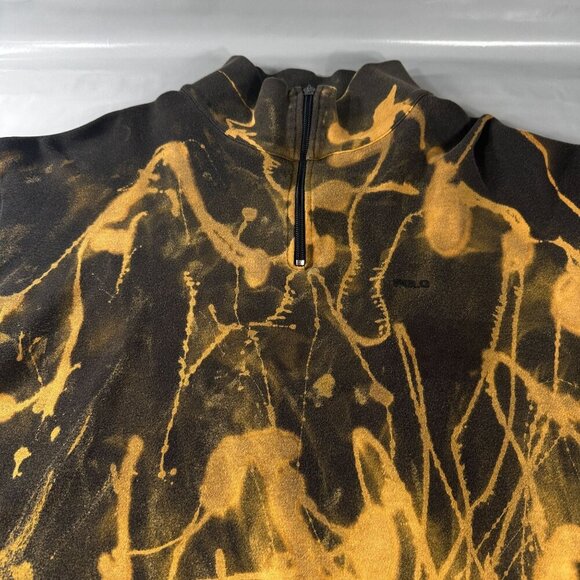 Polo Sport Ralph Lauren Sweater Mens Pullover Quarter Zip Tie Dye Gothic - Picture 3 of 16